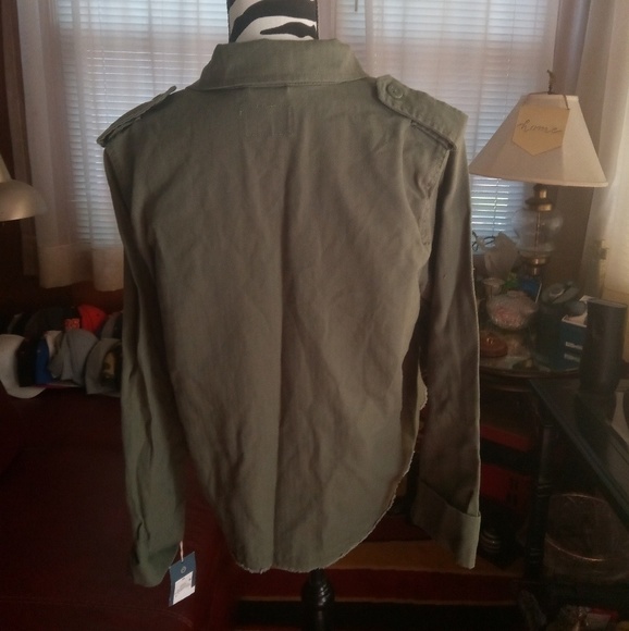 Universal Thread Goods & Co. Olive Green Button Up Military Style Jacket - Picture 7 of 12